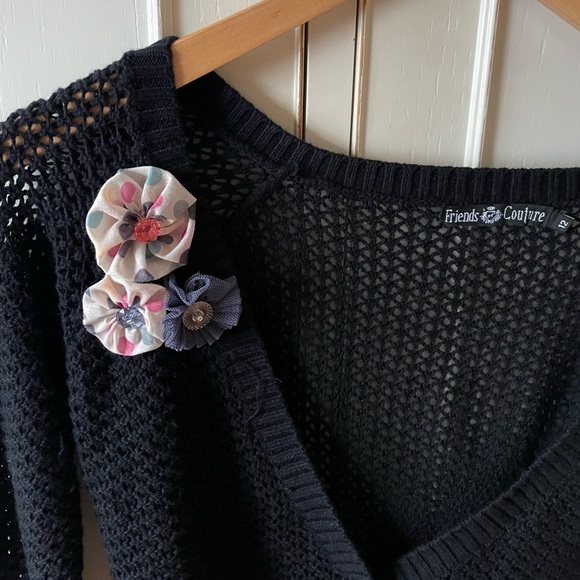 Friends of Couture angora/cotton cropped cardigan size 12 - Picture 3 of 9